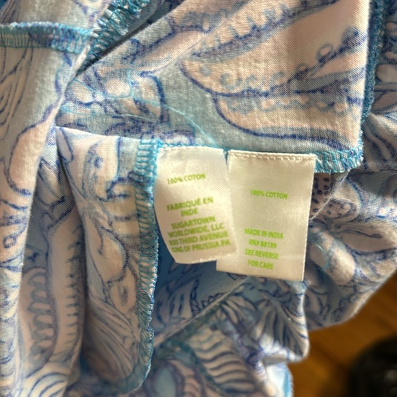 Size L Lilly Pulitzer Malone dress, Amalfi Blue Sound the Sirens print - Picture 7 of 8